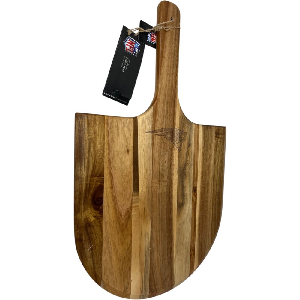 Picnic Time NFL New England Patriots Acacia Wood Pizza Peel Serving Paddle Board